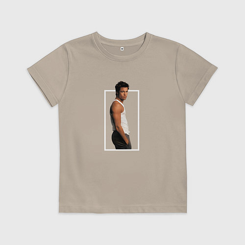 Детская футболка Красавчик Брэд Питт / Миндальный – фото 1