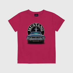Футболка хлопковая детская Форд Мустанг 1964-1973 годов, цвет: маджента