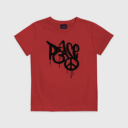 Футболка хлопковая детская Graffiti peace, цвет: красный