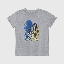 Футболка хлопковая детская Star Wars - characters, цвет: меланж
