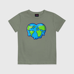 Футболка хлопковая детская Earth lover, цвет: авокадо