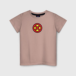 Футболка хлопковая детская X men logo, цвет: пыльно-розовый