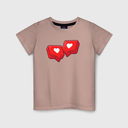Футболка хлопковая детская Love like, цвет: пыльно-розовый