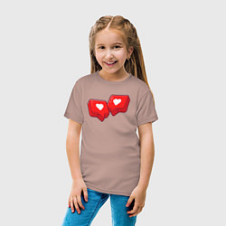Футболка хлопковая детская Love like, цвет: пыльно-розовый — фото 2