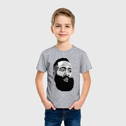 Футболка хлопковая детская James Harden, цвет: меланж — фото 2