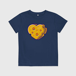 Футболка хлопковая детская Сырная любовь, цвет: тёмно-синий