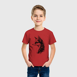 Футболка хлопковая детская Лис-андроид, цвет: красный — фото 2