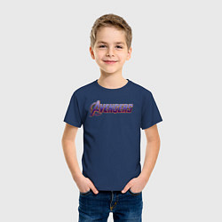 Футболка хлопковая детская Avengers endgame logo, цвет: тёмно-синий — фото 2