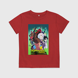 Футболка хлопковая детская Киберпанк все, цвет: красный