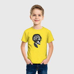 Футболка хлопковая детская Punks skulls, цвет: желтый — фото 2