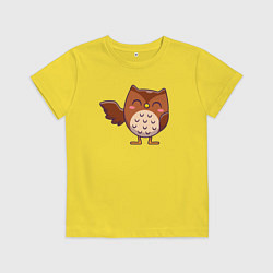 Футболка хлопковая детская Привет от совы, цвет: желтый