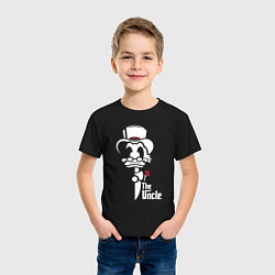 Футболка хлопковая детская Дональд Дак дядя, цвет: черный — фото 2