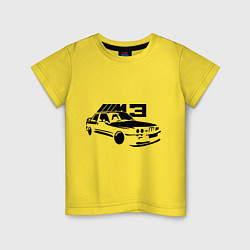 Футболка хлопковая детская BMW M3, цвет: желтый