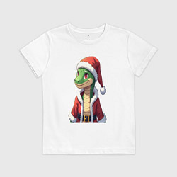 Футболка хлопковая детская Новогодний Змий, цвет: белый