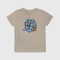 Футболка хлопковая детская Я фотограф, цвет: миндальный