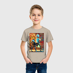 Футболка хлопковая детская Punk rock - Rick and Morty, цвет: миндальный — фото 2