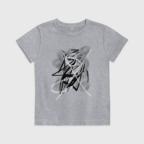 Детская футболка Абстрактные неразборчивые каракули / Меланж – фото 1