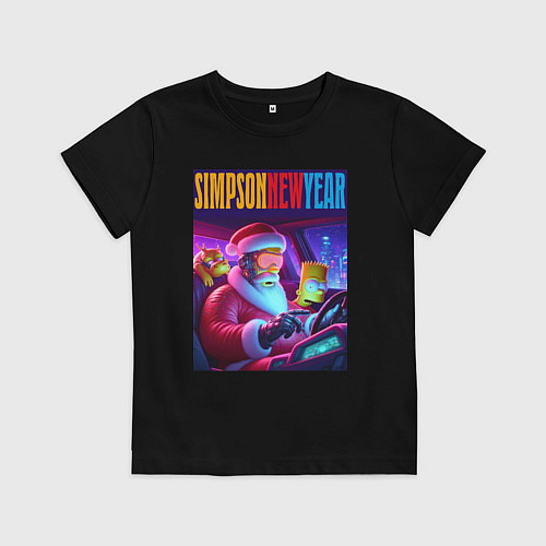 Детская футболка Homer Simpson in the car with his son / Черный – фото 1