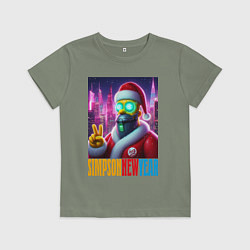 Футболка хлопковая детская Simpson new year - fantasy, цвет: авокадо