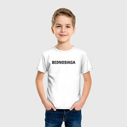 Футболка хлопковая детская Bednosiaga white, цвет: белый — фото 2