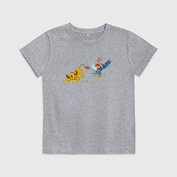 Футболка хлопковая детская Simba и попуг Зазу - The Lion King, цвет: меланж