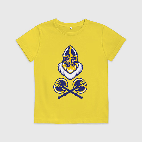 Детская футболка Викинг и секиры / Желтый – фото 1