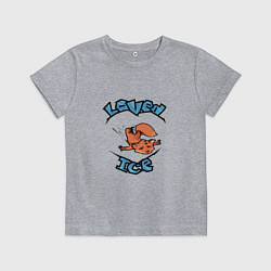 Футболка хлопковая детская Любил лёд, цвет: меланж
