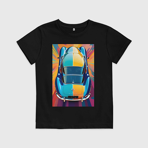 Детская футболка Яркий ретро автомобиль / Черный – фото 1