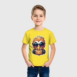 Футболка хлопковая детская Орел в очках, цвет: желтый — фото 2