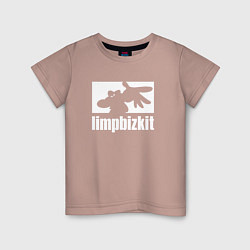 Футболка хлопковая детская Limp Bizkit - logo, цвет: пыльно-розовый