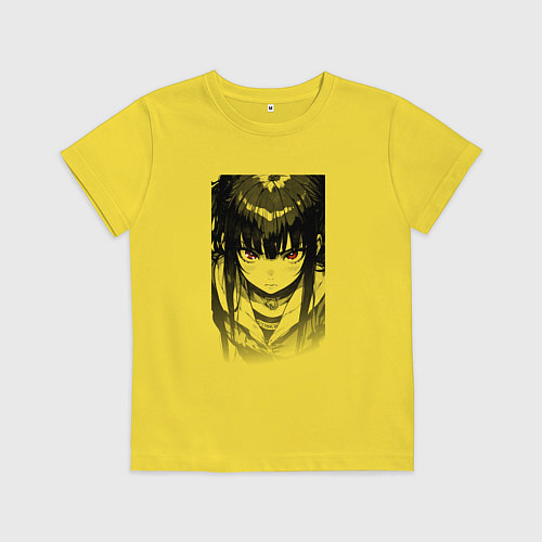 Детская футболка Девушка с красными глазами / Желтый – фото 1