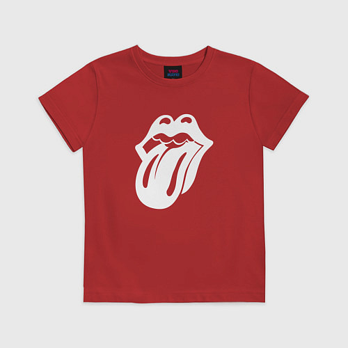 Детская футболка Rolling Stones - white logo / Красный – фото 1
