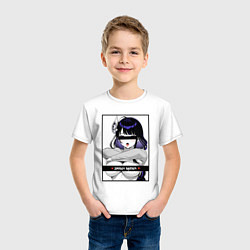 Футболка хлопковая детская Секси Шогун Райден - Genshin impact, цвет: белый — фото 2