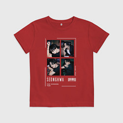 Футболка хлопковая детская Сонхва ateez, цвет: красный