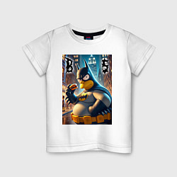 Футболка хлопковая детская Batsimpson - ai art fantasy, цвет: белый