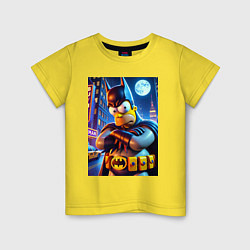 Футболка хлопковая детская Batsimpson - ai art collaboration, цвет: желтый