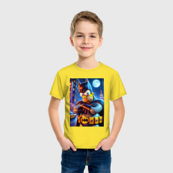 Футболка хлопковая детская Batsimpson - ai art collaboration, цвет: желтый — фото 2