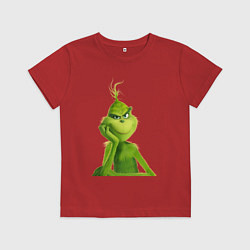 Футболка хлопковая детская Гринч что-то замышляет, цвет: красный