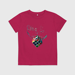 Футболка хлопковая детская Рубик в воде, цвет: маджента
