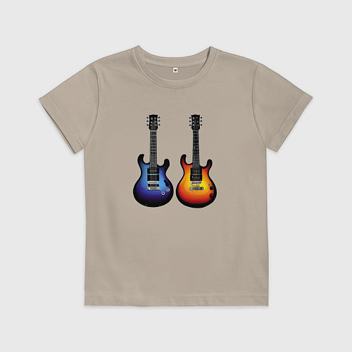 Детская футболка Яркие гитары / Миндальный – фото 1