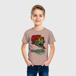 Футболка хлопковая детская Грифон killswitch engage, цвет: пыльно-розовый — фото 2