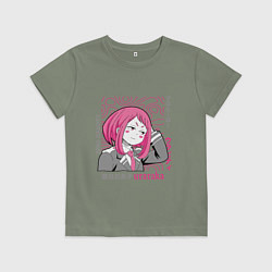 Футболка хлопковая детская Моя геройская академия герой Uraraka, цвет: авокадо