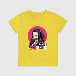 Футболка хлопковая детская Клинок рассекающий демонов Камадо Незуко, цвет: желтый