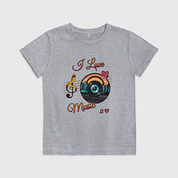 Детская футболка Я люблю музыку