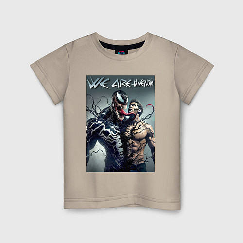 Детская футболка Eddie and Venom - ai art fantasy / Миндальный – фото 1