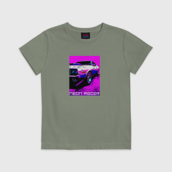 Футболка хлопковая детская Neon racer, цвет: авокадо