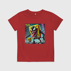 Футболка хлопковая детская Sponge Bob and Venom - collaboration, цвет: красный