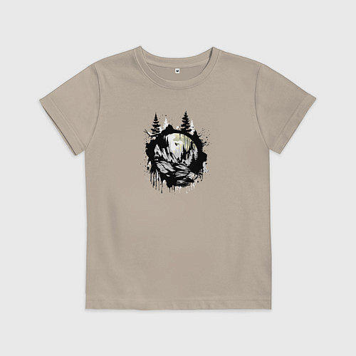 Детская футболка Прыжок через медведя / Миндальный – фото 1