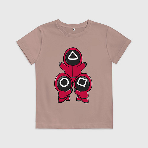 Детская футболка Squid game little men / Пыльно-розовый – фото 1