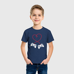 Футболка хлопковая детская Lover gamer, цвет: тёмно-синий — фото 2
